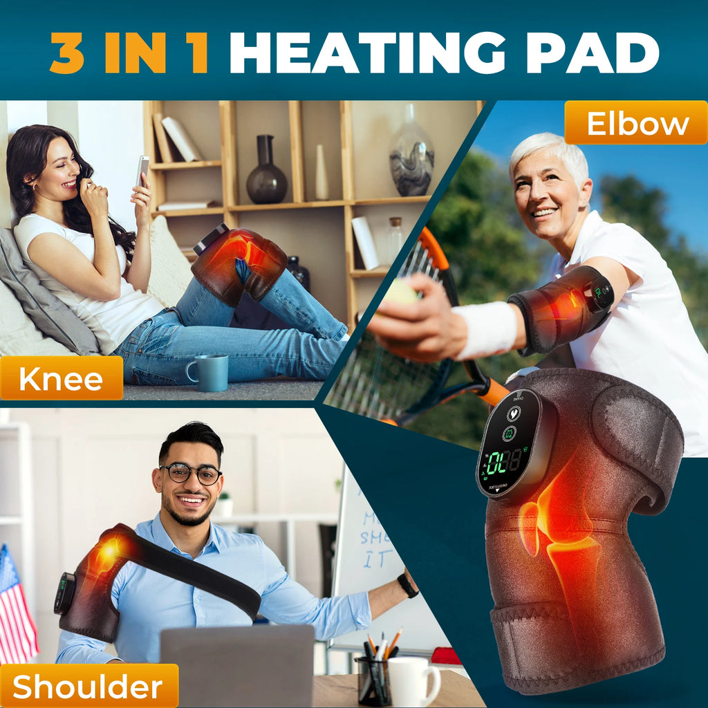 3-in-1 Electric Heated Massage Pad – For Knee, Shoulder & Elbow - My Store