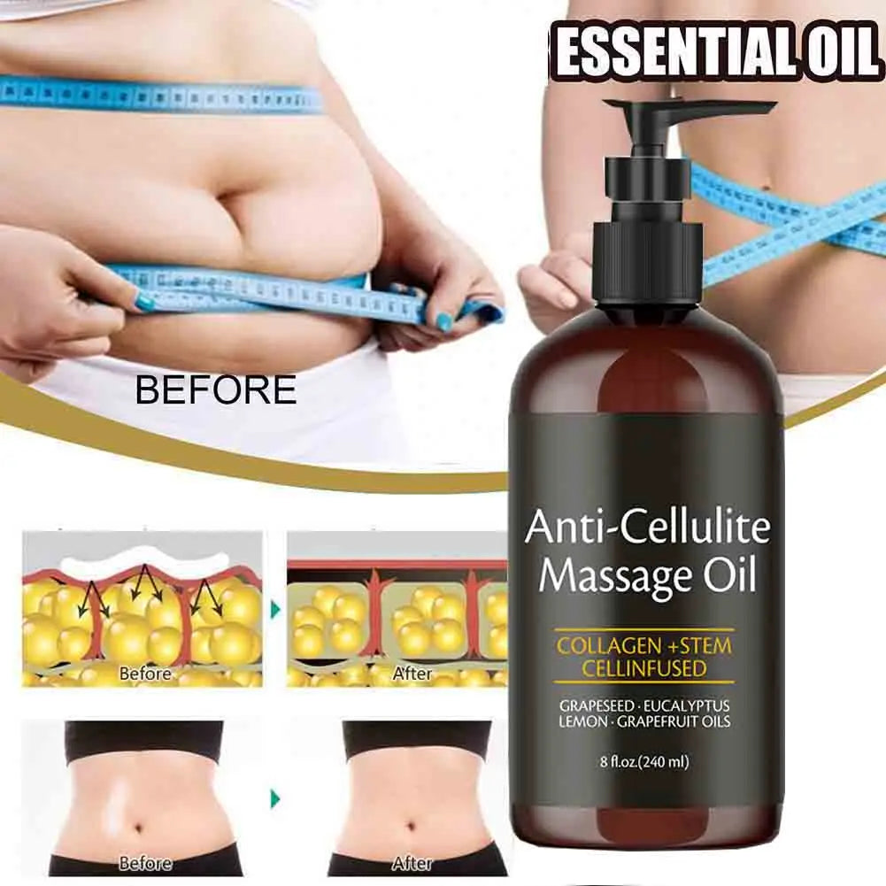 Anti Cellulite Massage Oil Infused with Collagen and Stem Cell - My Store