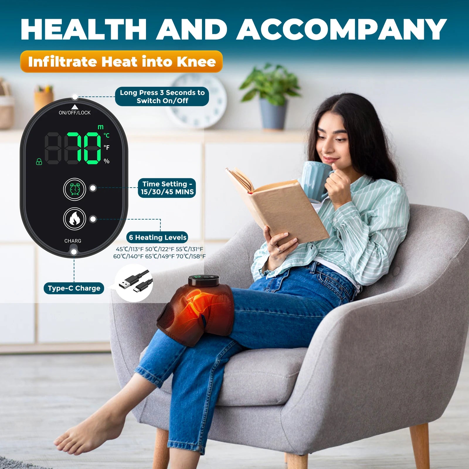 3-in-1 Electric Heated Massage Pad – For Knee, Shoulder & Elbow - My Store