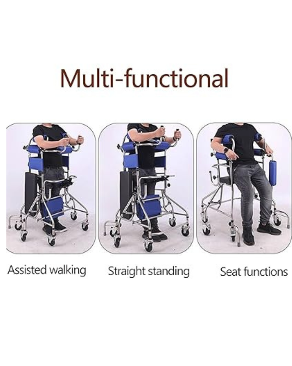6-Wheel Rehabilitation Anti-rollover Senior Walker{Plus FREE Gift}