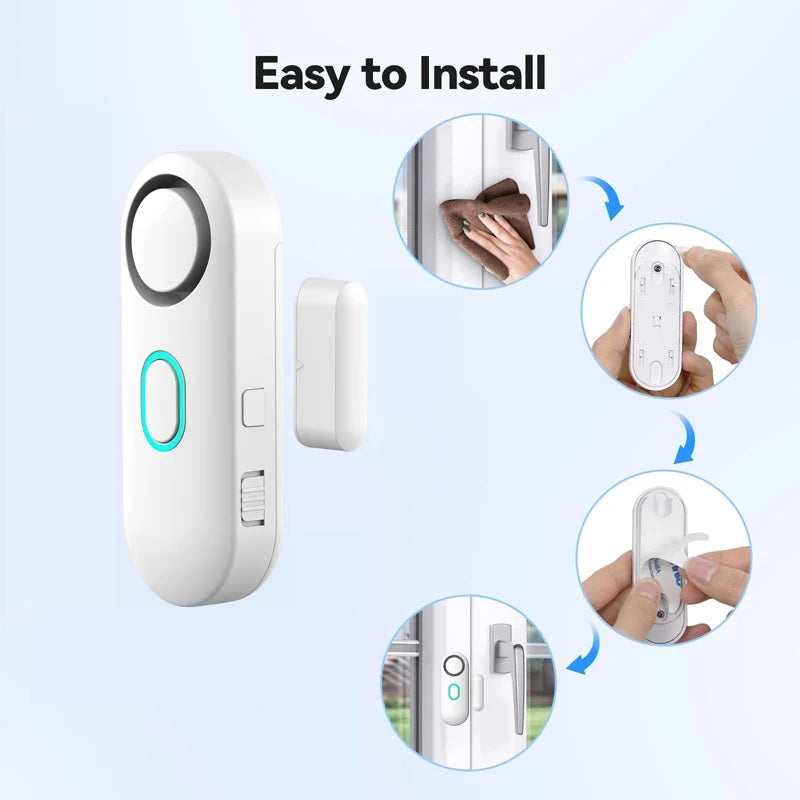 Wireless Door Window Alarm with Remote Control, 3 Modes (Welcome/Door Open/Alarm), Double-Sided Tape Mounting Installation, - My Store