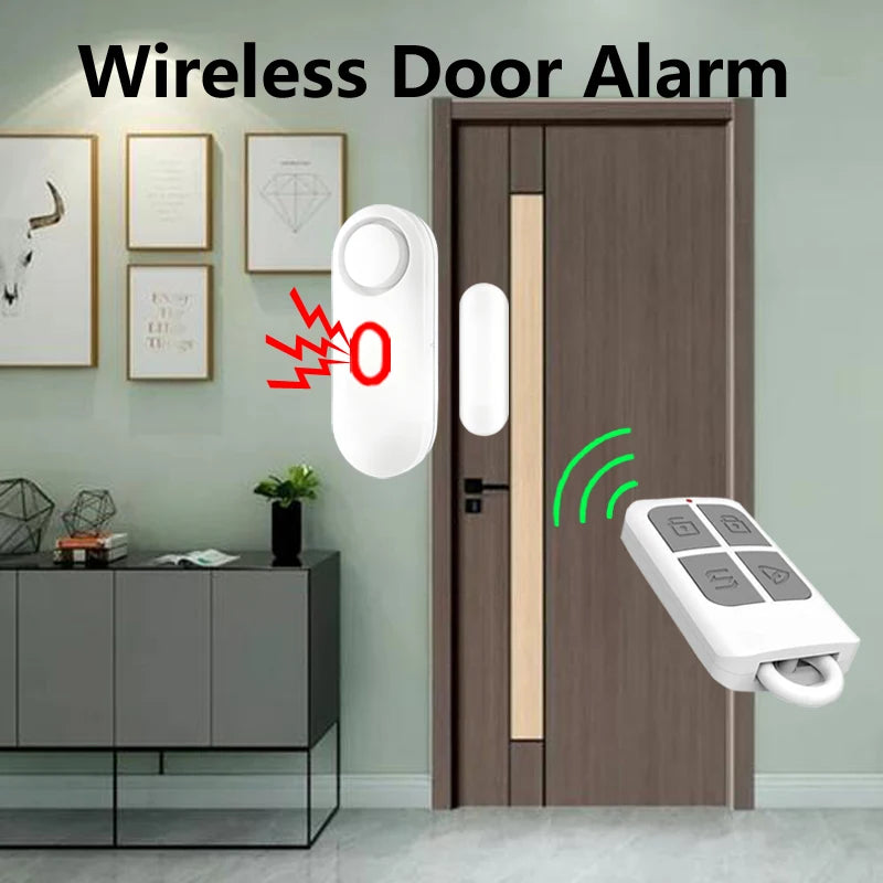 Wireless Door Window Alarm with Remote Control, 3 Modes (Welcome/Door Open/Alarm), Double-Sided Tape Mounting Installation, - My Store
