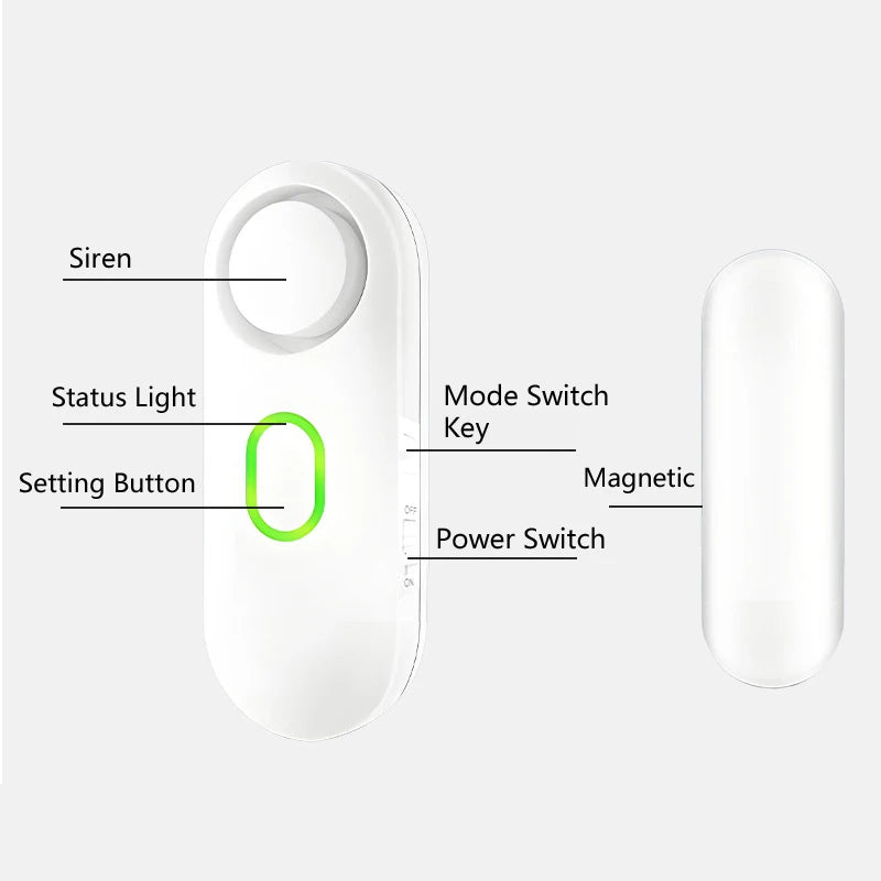 Wireless Door Window Alarm with Remote Control, 3 Modes (Welcome/Door Open/Alarm), Double-Sided Tape Mounting Installation, - My Store