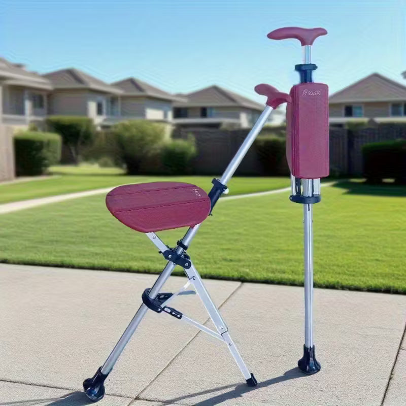 Multifunctional Premium Aluminum Alloy Foldable Cane with Seat