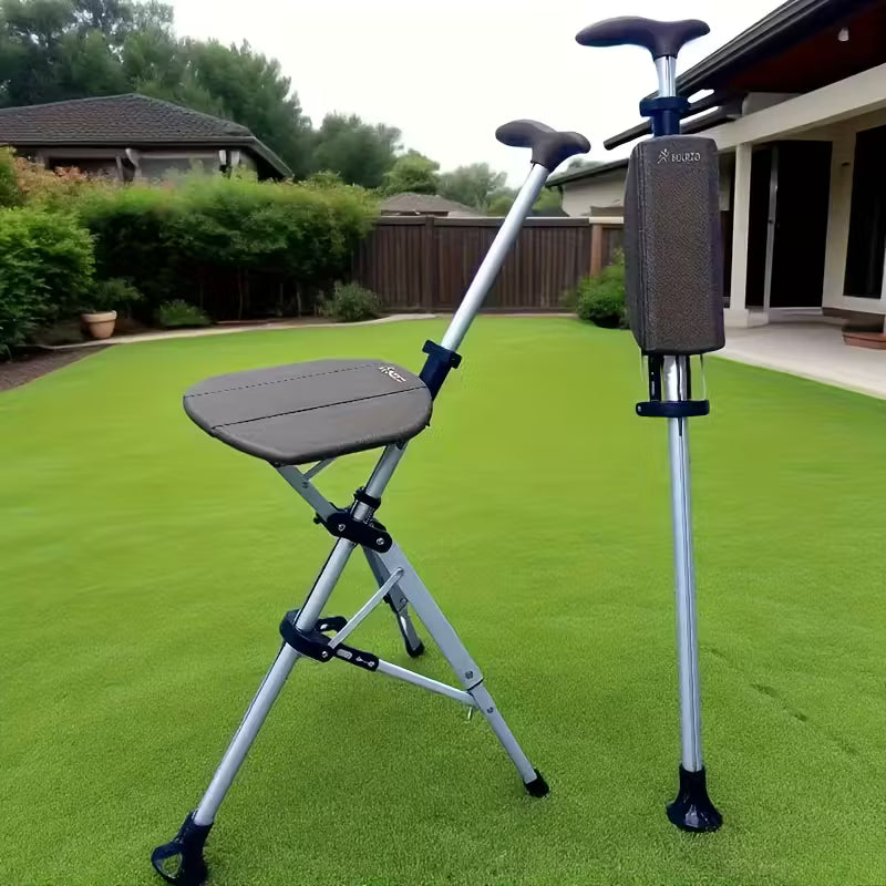 Multifunctional Premium Aluminum Alloy Foldable Cane with Seat