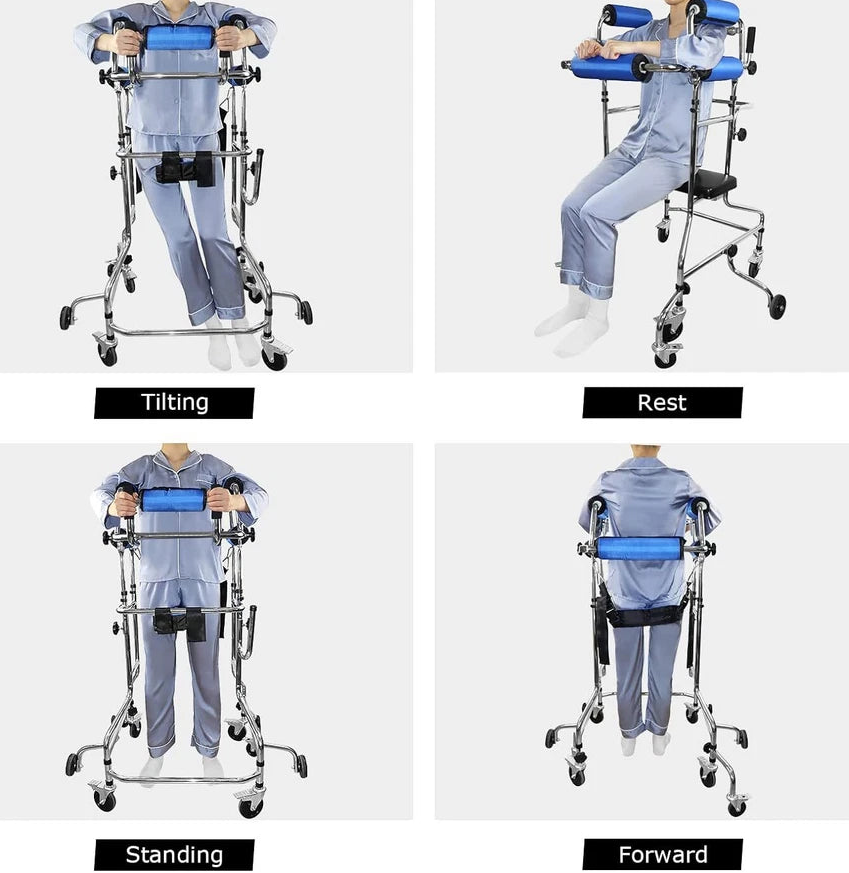 6-Wheel Rehabilitation Anti-rollover Senior Walker{Plus FREE Gift}