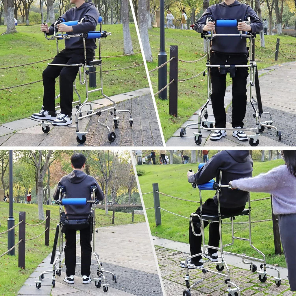 6-Wheel Rehabilitation Anti-rollover Senior Walker{Plus FREE Gift}