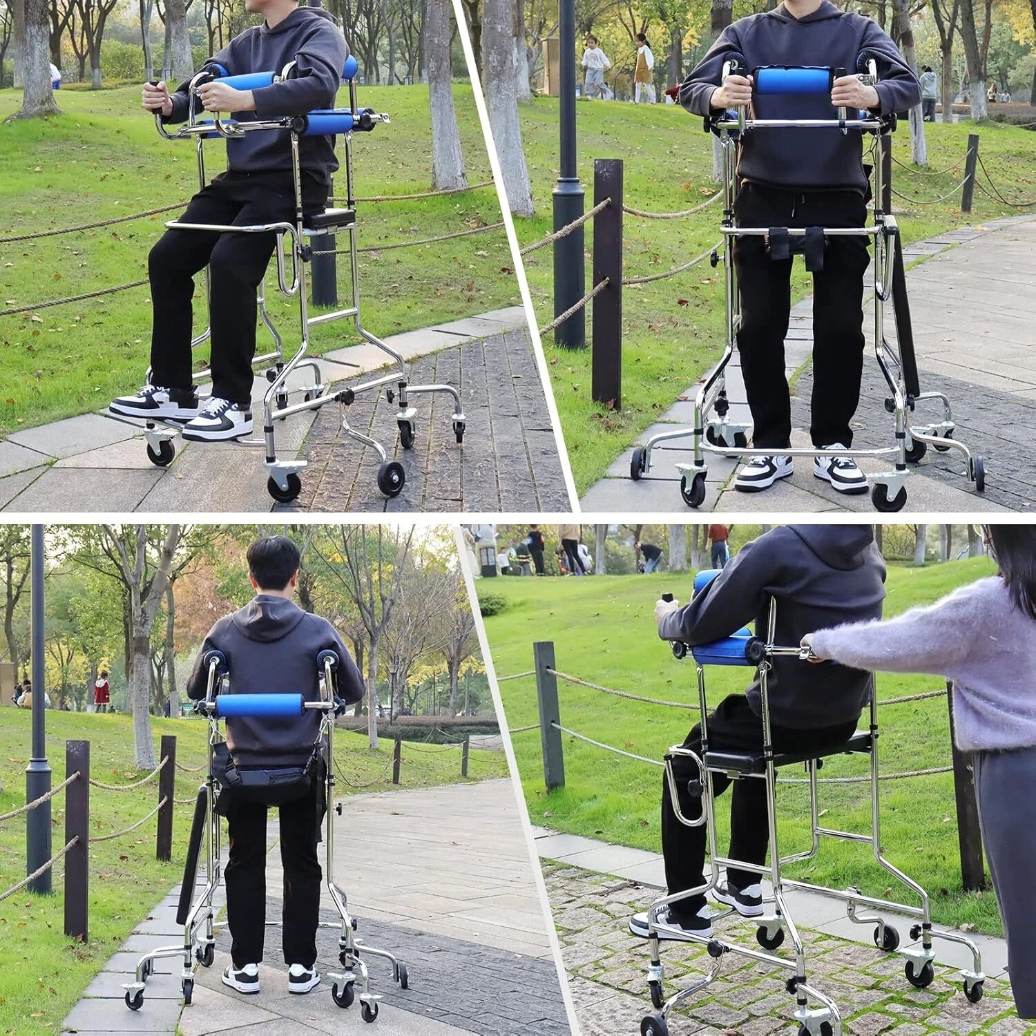 6-Wheel Rehabilitation Anti-rollover Senior Walker{Plus FREE Gift}